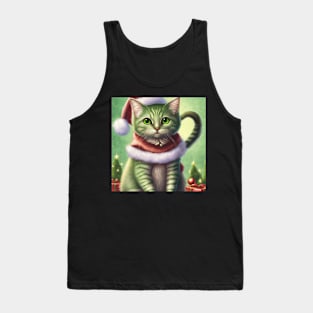 Cute Meowy Christmas cat Tank Top